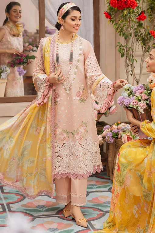 Elegant Unstitched 3PC Lawn Suit with Heavy Chikan Kari Embroidery [RC-7021] - Image 3