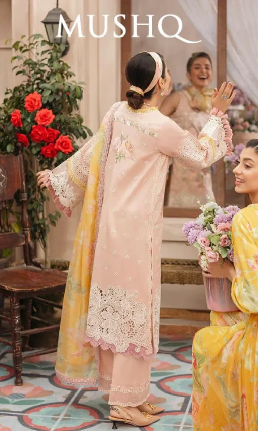Elegant Unstitched 3PC Lawn Suit with Heavy Chikan Kari Embroidery [RC-7021] - Image 2