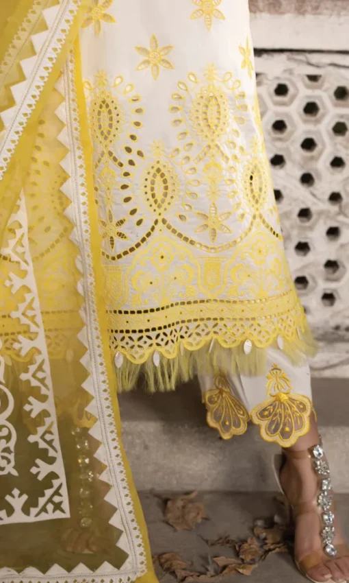 Lawn Unstitched Embroidered 3PC Suit With Organza Dupatta [RC-7040] - Image 5