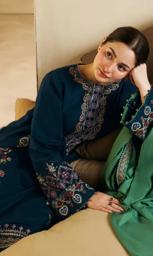 3Pc Embroidered Lawn Suit With Heavy Embroidery Dupatta [RC-7031] - Image 4