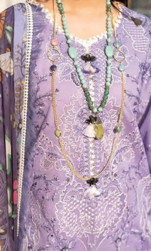 3PC Lawn Heavy Embroidered Suit With Digital Printed Silk Dupatta [RC-7059] - Image 2