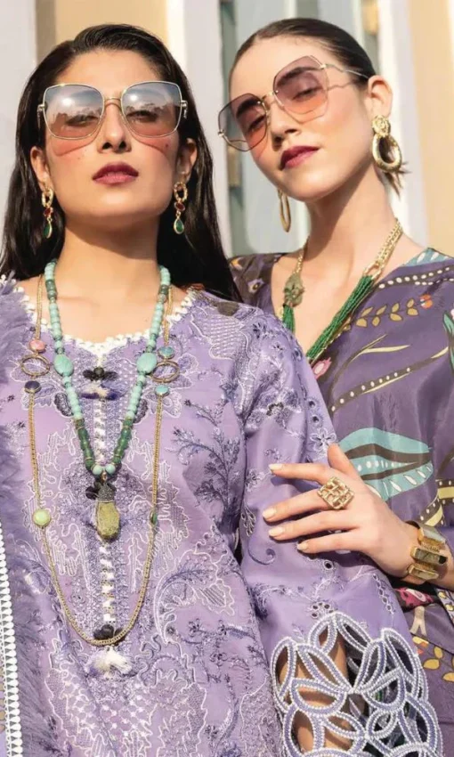3PC Lawn Heavy Embroidered Suit With Digital Printed Silk Dupatta [RC-7059] - Image 3