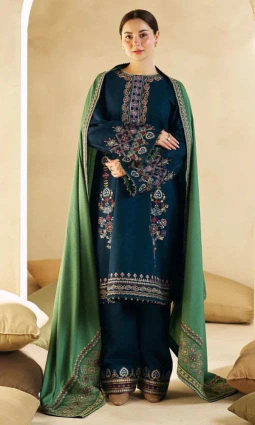 Lawn Suit With Embroidered Dupatta