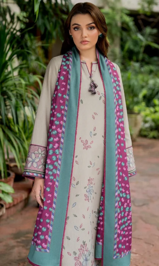 3PC Embroidered Lawn Suit With Silk Dupatta [RC-7033] - Image 2