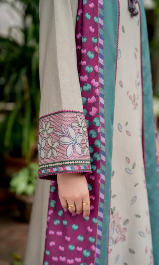 3PC Embroidered Lawn Suit With Silk Dupatta [RC-7033] - Image 4