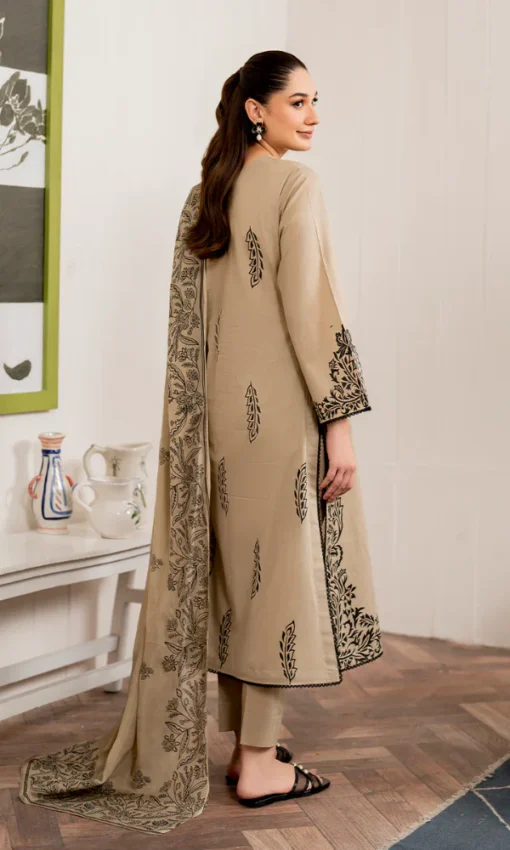 Unstitched Embroidered Lawn 3PC Suit With Digital Printed Silk Dupatta [RC-7023] - Image 3