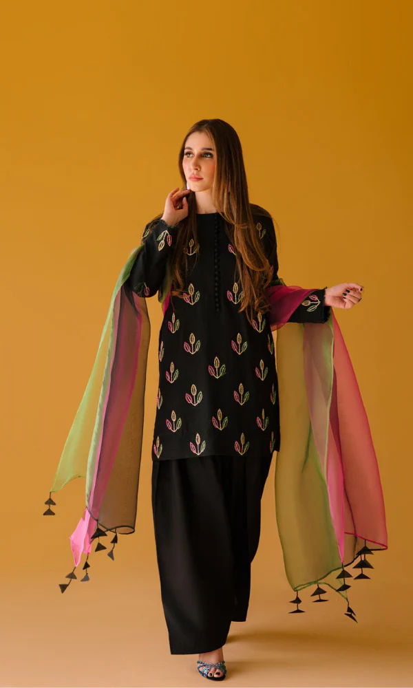 3PC Embroidered Lawn Suit With Digital Printed  Dupatta [RC-7027]