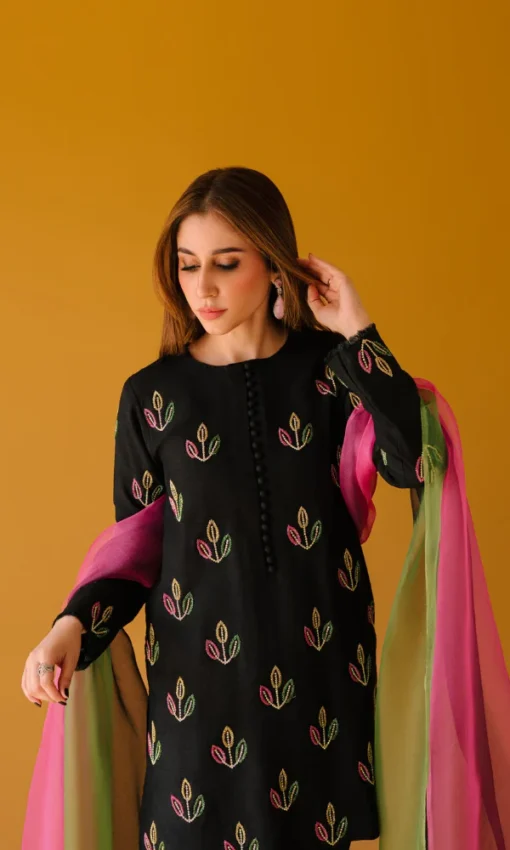 3PC Embroidered Lawn Suit With Digital Printed  Dupatta [RC-7027] - Image 2