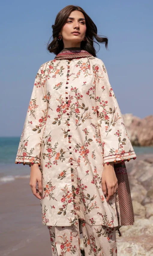 3PC Printed Lawn Suit With Printed Monaar Dupatta [RC-7050] - Image 2