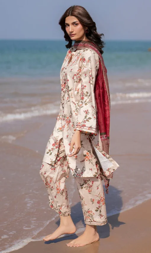 3PC Printed Lawn Suit With Printed Monaar Dupatta [RC-7050] - Image 3