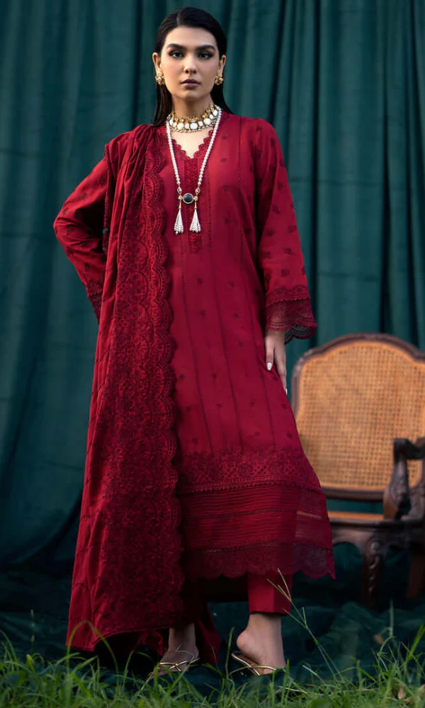3PC Chikan Kari Embroidered Lawn Suit [RC-7042]