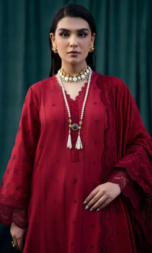 3PC Chikan Kari Embroidered Lawn Suit [RC-7042] - Image 2