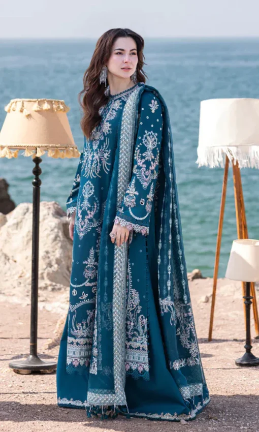 Luxury Embroidered Sequence Chikankari Lawn Suit – 3Pc Unstitched [RC-7005] - Image 5