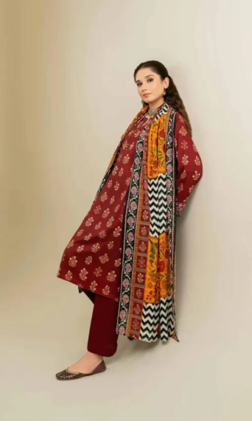 Unstitched Embroidered 3PC Lawn Suit With Monar Digital Printed Dupatta [RC-7044] - Image 2