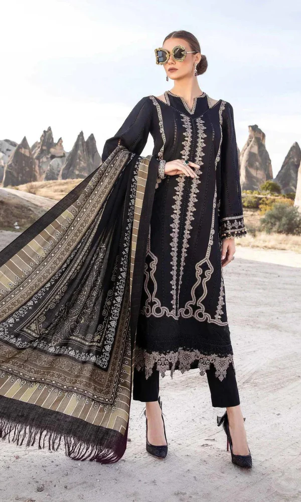Embroidered Lawn Unstitched 3pc Suit With Printed Monar Dupatta [RC-7039]