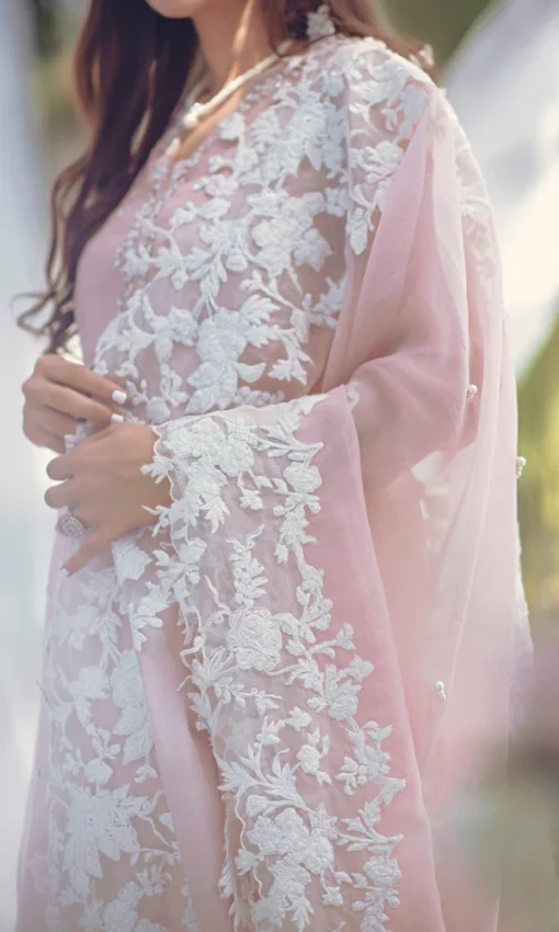 Unstitched Lawn Embroidered 3pc Suit With Organza Dupatta [RC-7034] - Image 2