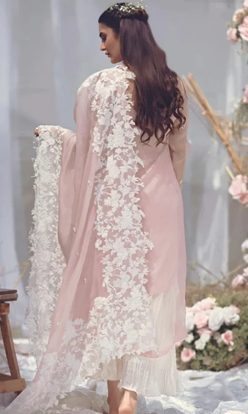 Unstitched Lawn Embroidered 3pc Suit With Organza Dupatta [RC-7034] - Image 3