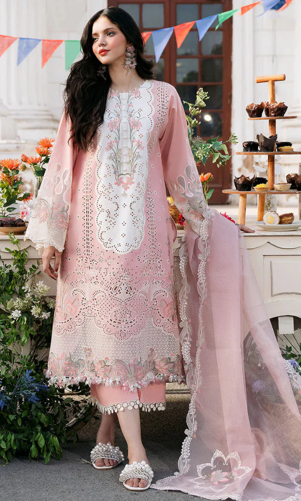 Unstitched Embroidered Lawn 3pc Suit