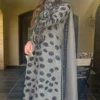 Embroidered Suit With Embroidered Organza Dupatta