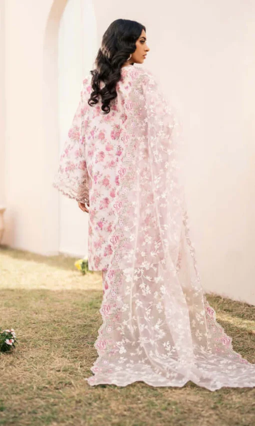 3PC Heavy Embroidered Lawn Suit With Organza Dupatta [RC-7041] - Image 2