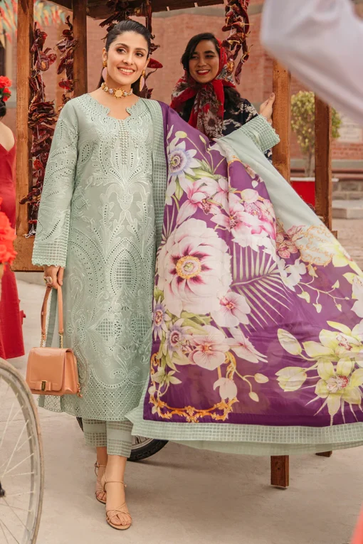 Luxury 3PC Lawn Chikankari Suit Fully Embroidered [RC-7010] - Image 3