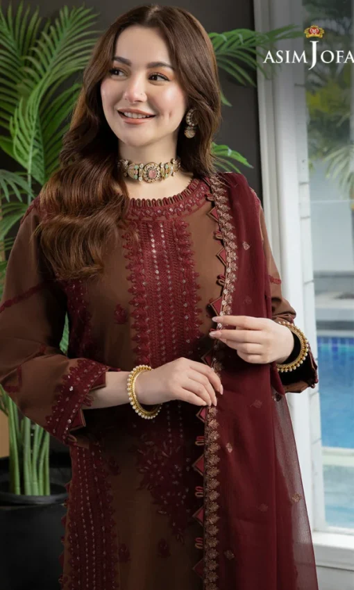 Unstitched 3PC Fully Embroidered Lawn Suit with Elegant Chiffon Dupatta [RC-7008] - Image 3