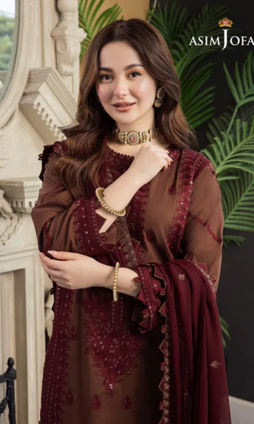 Unstitched 3PC Fully Embroidered Lawn Suit with Elegant Chiffon Dupatta [RC-7008] - Image 4
