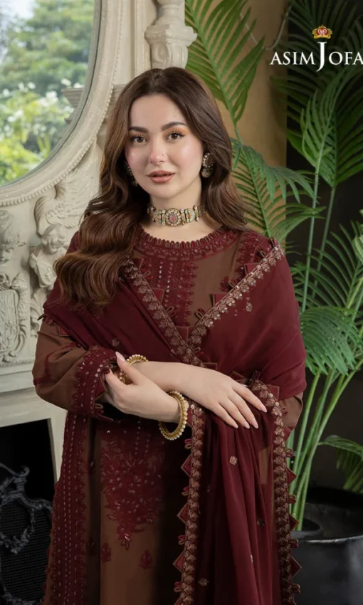 Unstitched 3PC Fully Embroidered Lawn Suit with Elegant Chiffon Dupatta [RC-7008] - Image 5
