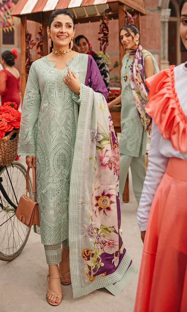 Lawn Chikankari Embroidered Suit