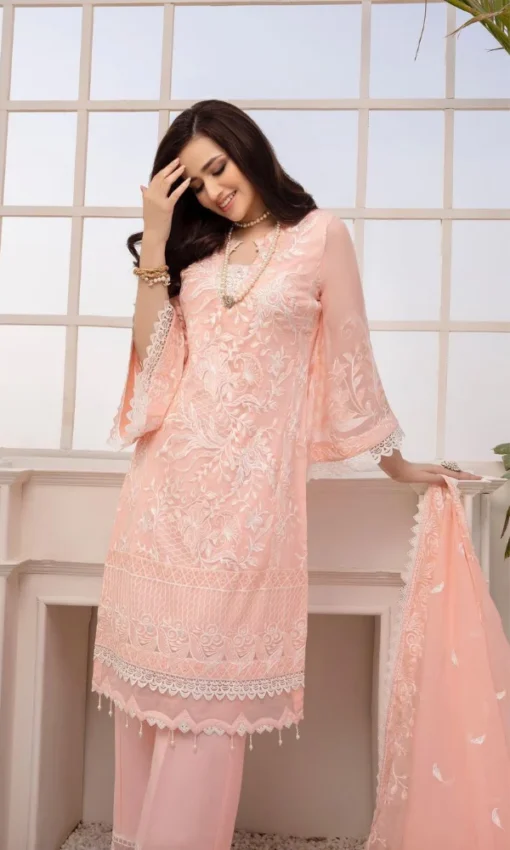 Azure 3PC Lawn Suit Embroidered Unstitched [RC-7011] - Image 3