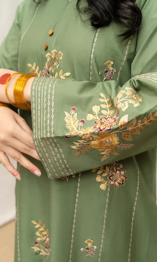 3PC Embroidered Lawn Suit With Digital Printed Dupatta [RC-7012] - Image 4