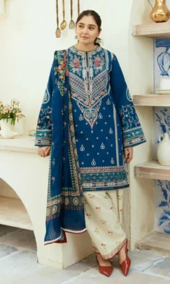 3PC Unstitched Fully Embroidered Lawn Suit [RC-7014]