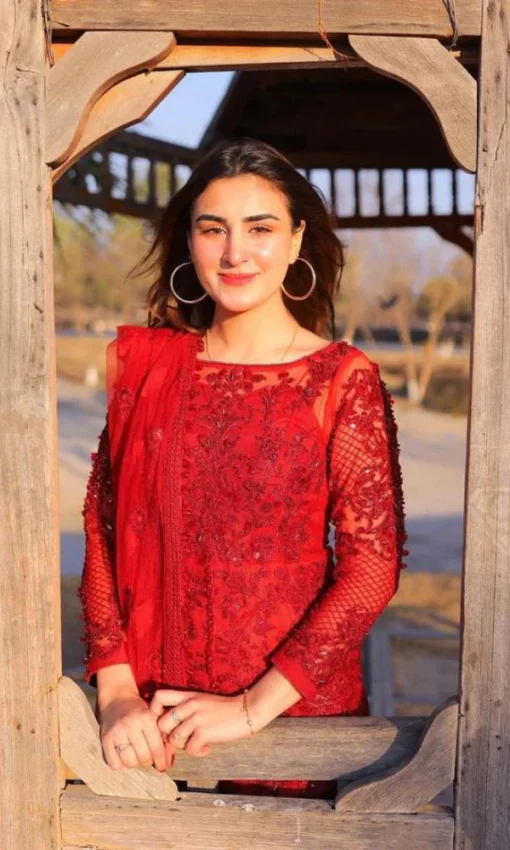 3PC Suit Organza Heavy Embroidered Shirt With Embroidered Organza Dupatta [RC-7019] - Image 2