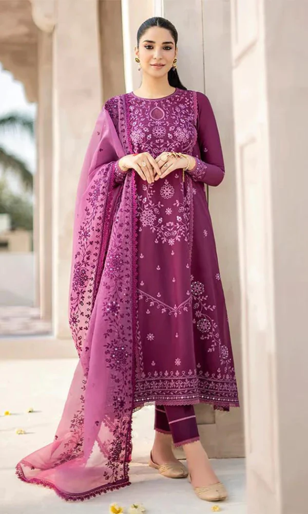3PC Lawn Suit With Embroidery