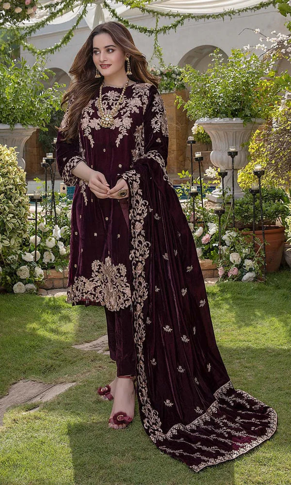 Pakistani velvet suit