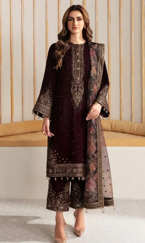 Pakistani velvet dress