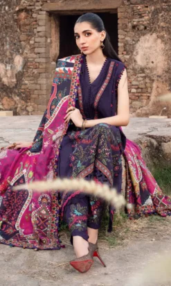 Embroidered Dhanak Suit