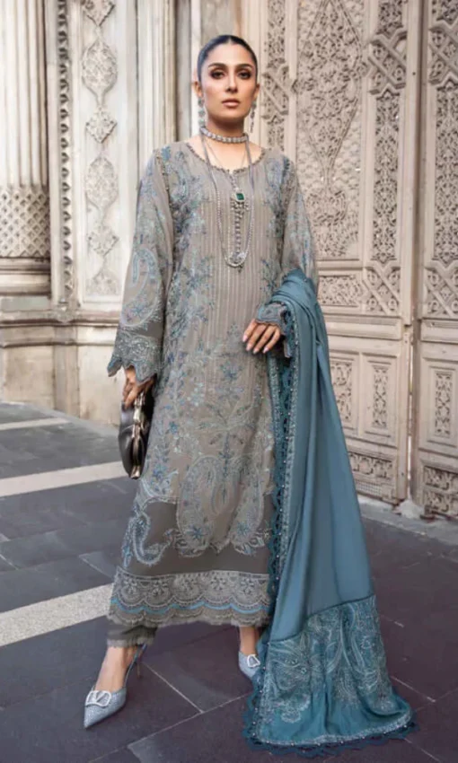 Embroidered Dhanak Suit