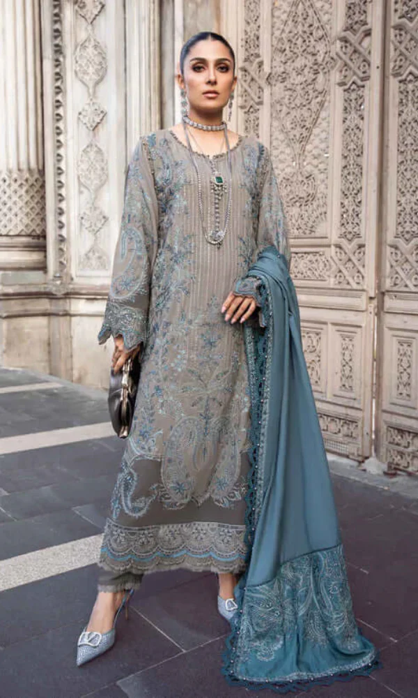 Embroidered Dhanak Suit
