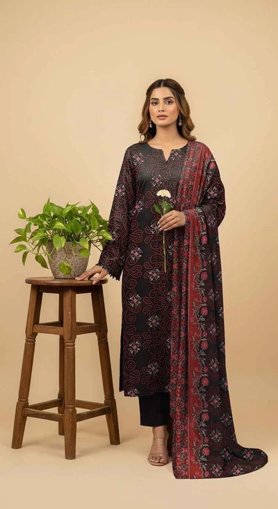 Printed Pashmina Wool Suit